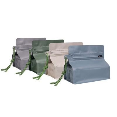 ALPE Plastic Matte Black Zipper Lock Stand Pouch Aluminum Foil Coffee Packaging Bag Air Valve Mylar Storage Food Bag