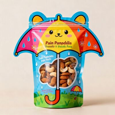 PE AL Die Cut Mylar Bag Food Grade Stand Up Pouch Packaging Various Flavors Aluminum Foil Bag Customized Logo Printing