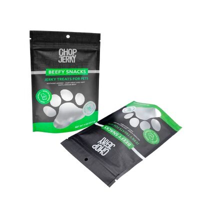 Customized Logo Printing Food Snacks Packaging 18 oz Flat Beef Jerky Packaging Bag Providing Clear Window for Visibility