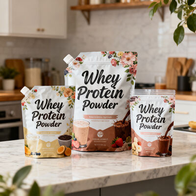 Zipper Top Sealing Customized Color Foodgrade Safe Material Packaging Plasticbag for Precise Whey Protein Powder Protection